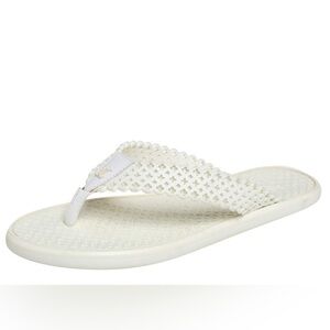 Louis Vuitton White Perforated Rubber Tattoo Thong Sandals
